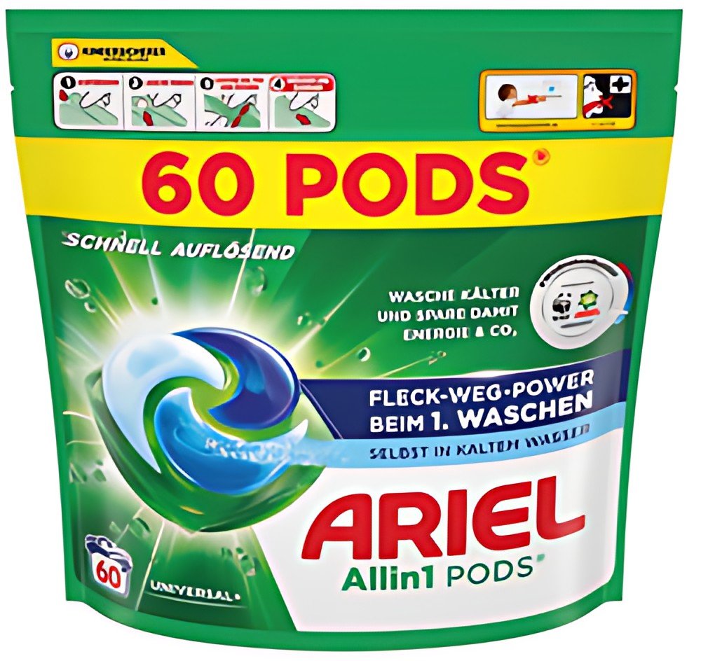 ARIEL Lessive capsules All-in-1 Universal+, 60 lavages