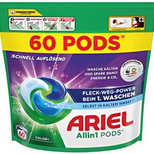 ARIEL Lessive capsules All-in-1 Color+, 60 lavages