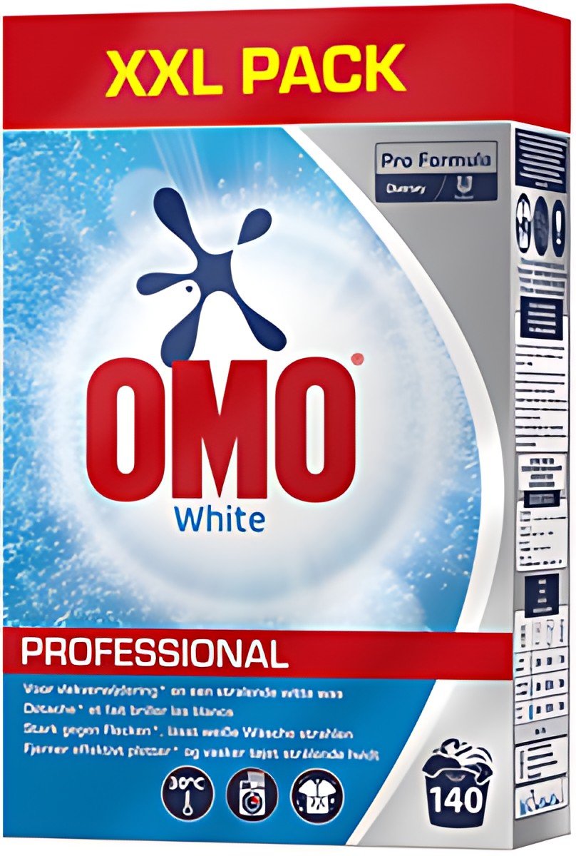 OMO Lessive en poudre Professional White, 140 lavages, 7 kg