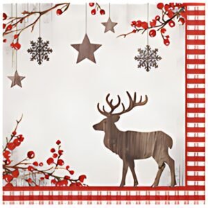 PAPSTAR Serviette à motif de Noël "X-mas Deer"