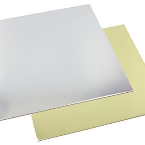 STARPAK Plat à gâteau carré, 280 x 280 mm, or/argent