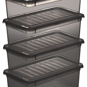 keeeper Set de boîtes de rangement "bea", 4x 5,6 L, gris