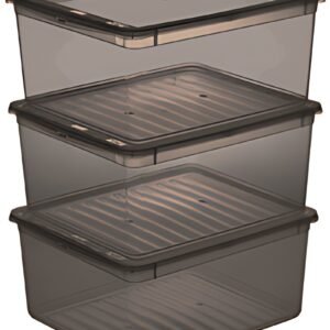 keeeper Set de boîtes de rangement "bea", 3x 18 L, gris