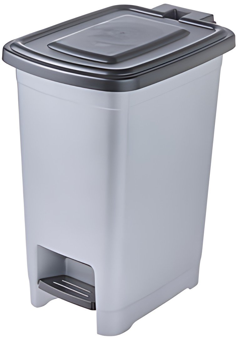 keeeper Poubelle à pédale "olaf", 40 L, PP, light silver