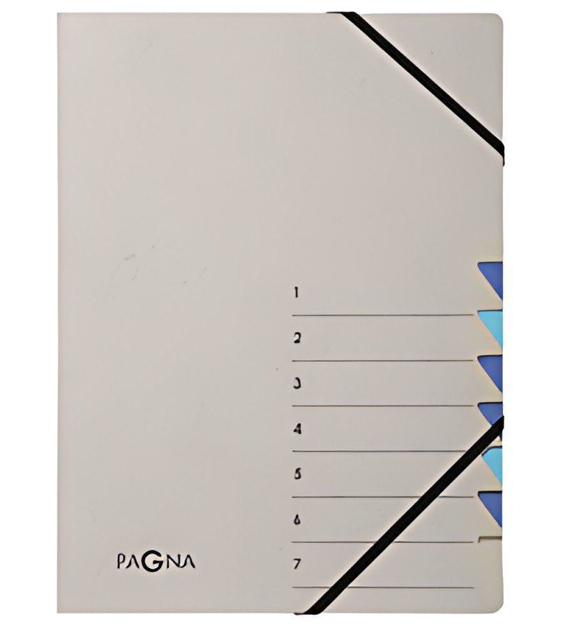 PAGNA Trieur "Easy Grey", A4, 7 compartiments, gris / bleu