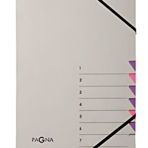 PAGNA Trieur "Easy Grey", A4, 7 compartiments, gris / lilas