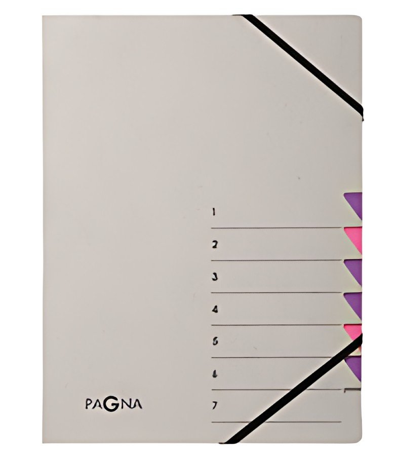 PAGNA Trieur "Easy Grey", A4, 7 compartiments, gris / lilas