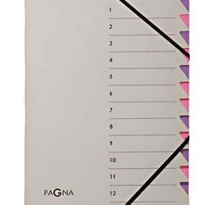 PAGNA Trieur "Easy Grey", A4, 12 compartiments, gris / lilas