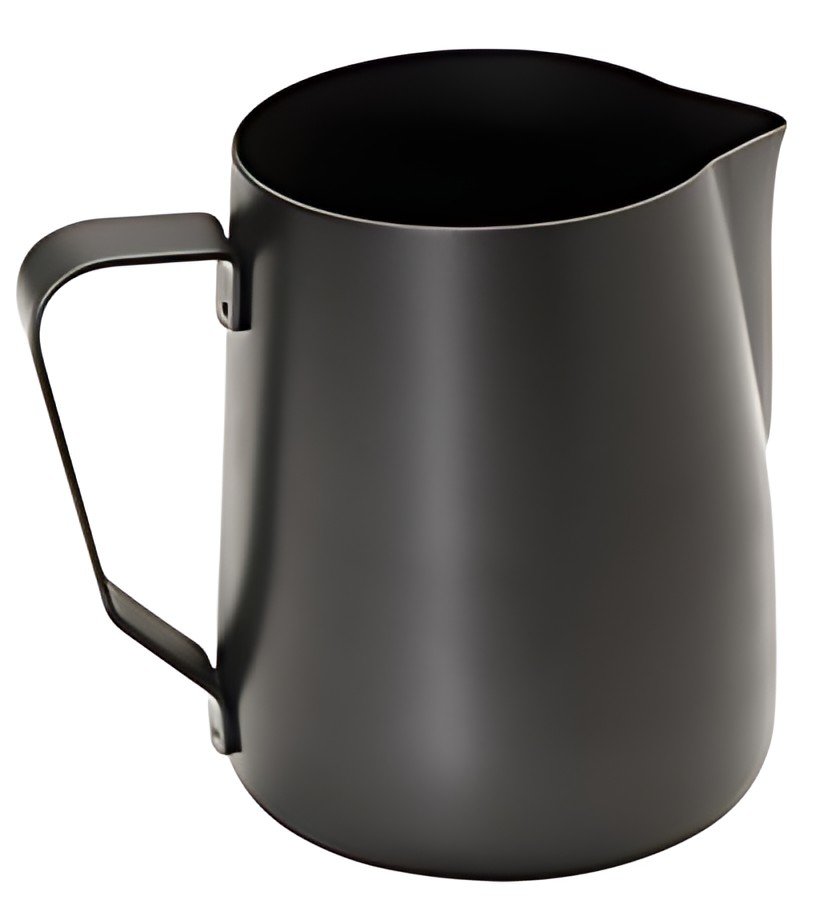 APS Pichet à lait universel, acier inoxydable noir, 0,8 l