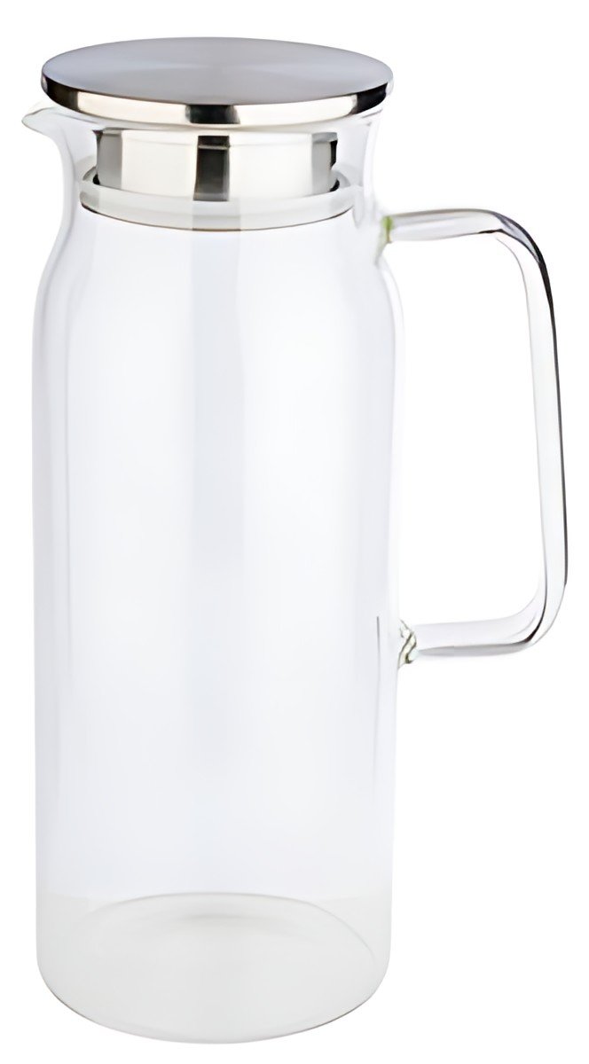 APS Carafe en verre avec couvercle, 1,5 litres, verre/inox