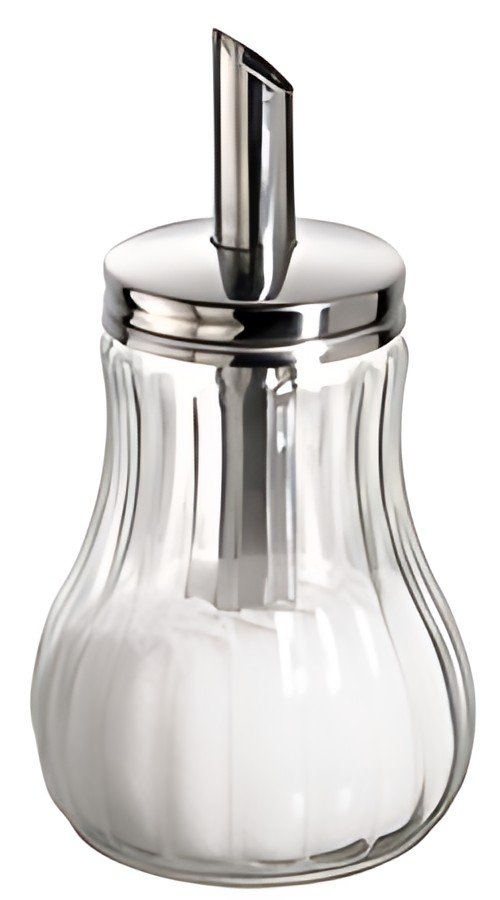 APS Sucrier, avec tube doseur, acier inoxydable/verre