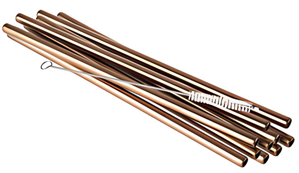 APS Paille en acier inoxydable, longueur : 215 mm, cuivre