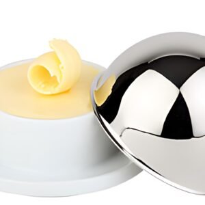 APS Beurrier, en acier inoxydable/porcelaine
