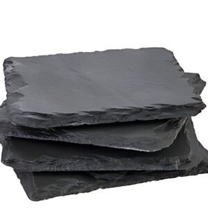 APS Sous-verre en ardoise naturelle, set de 4, 100 x 100 mm