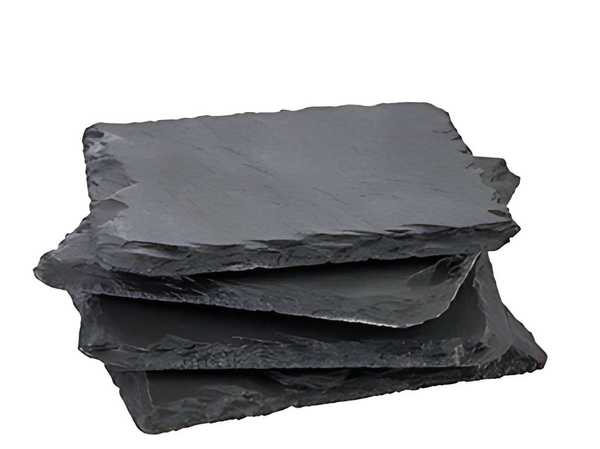 APS Sous-verre en ardoise naturelle, set de 4, 100 x 100 mm