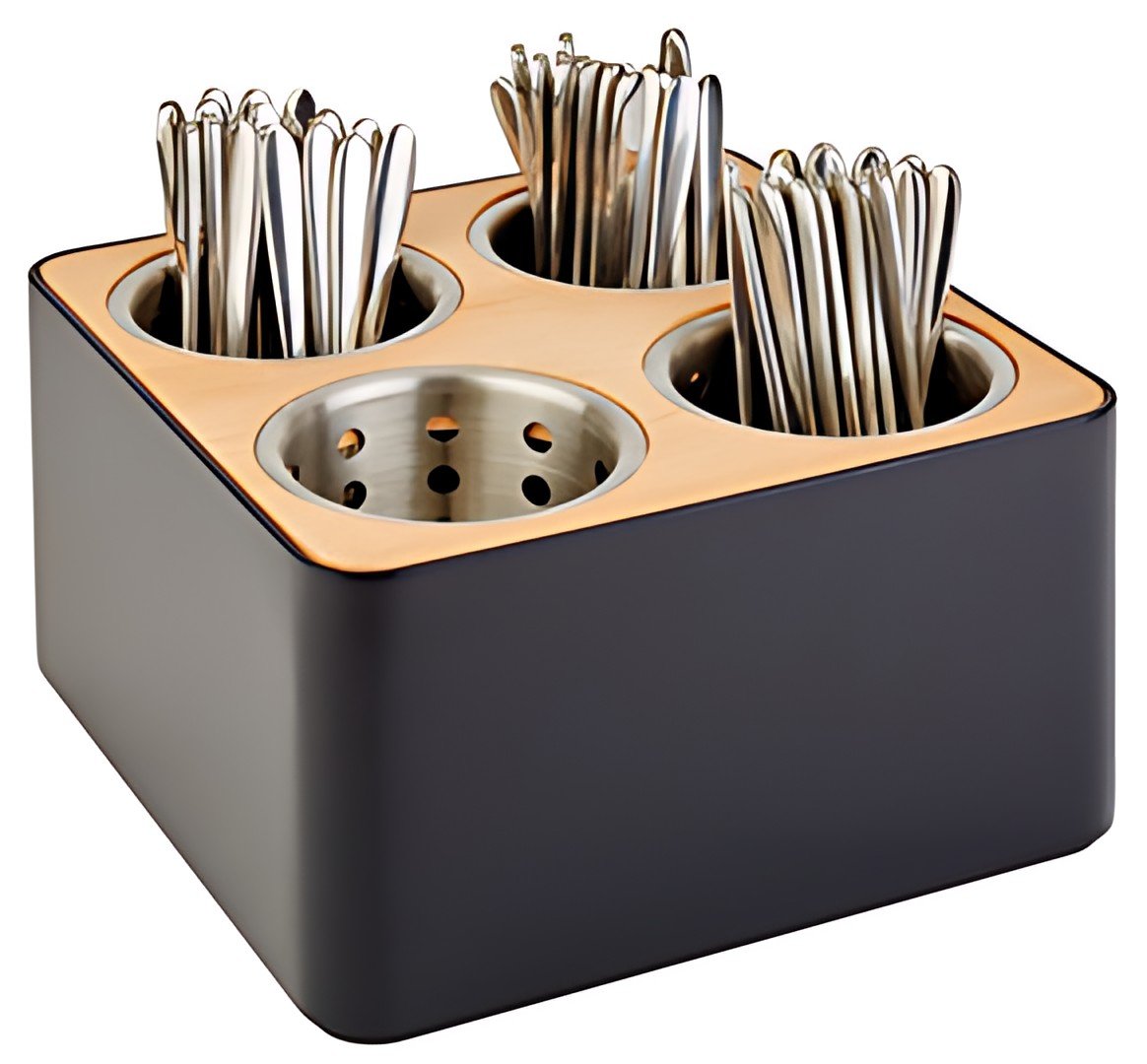 APS Range-couverts, à 4 compartiments, bois/plastique