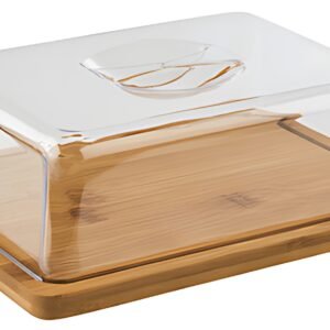 APS Plateau en bambou avec cloche, 320 x 165 x 15 mm