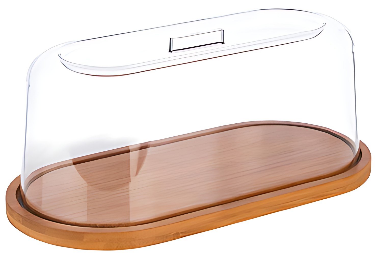 APS Plateau en bambou avec cloche, ovale, (L)280 x (P)140 mm