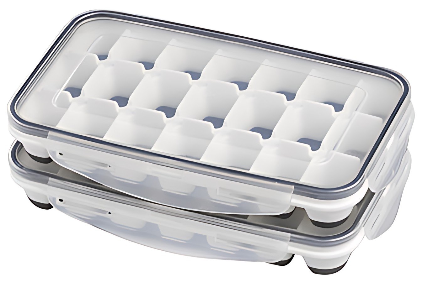 APS Bac à glaçons avec couvercle, transparent / gris