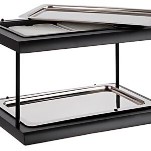 APS Vitrine de buffet DEUX ETAGES GN 1/1, noir