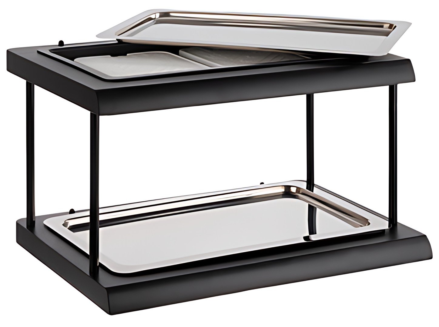 APS Vitrine de buffet DEUX ETAGES GN 1/1, noir