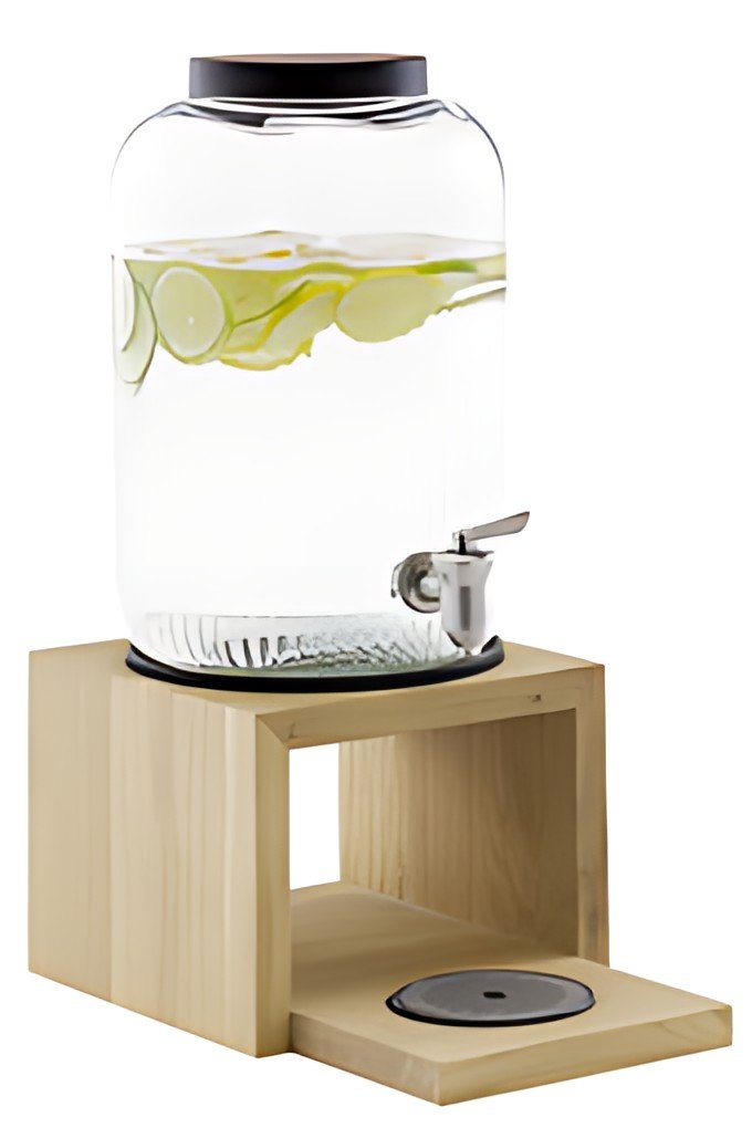 APS Distributeur à boisson VALO, 7 litres, verre/chêne