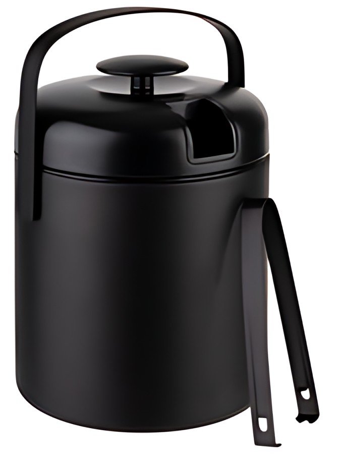 APS Seau à glaçons POLAR, acier inoxydable, 1,3 litre, noir