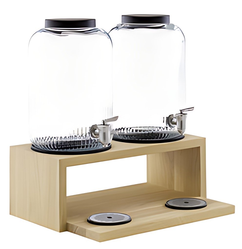 APS Distributeur à boisson VALO, 2 x 7 ml, verre/chêne