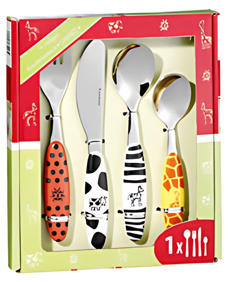 Esmeyer Couverts pour enfants SAFARI, 4 pièces, inox 18/0