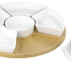Esmeyer Set de service SUSAN, en bois/porcelaine, 7 pièces