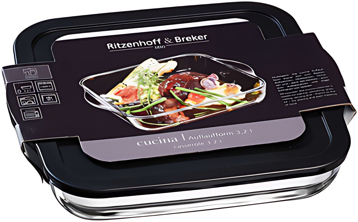 Ritzenhoff & Breker Plat à gratin CUCINA, en verre, 1,95 l
