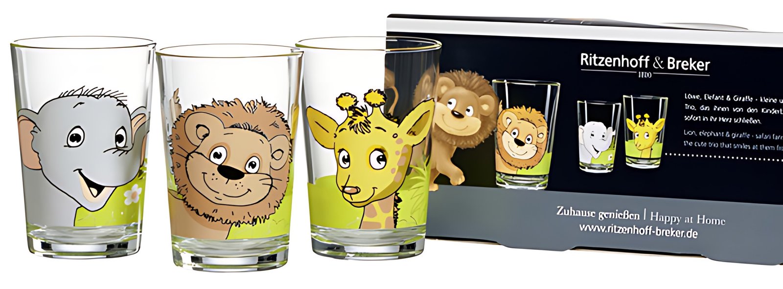 Ritzenhoff & Breker Verre ANIMAUX D'AFRIQUE, set de 3