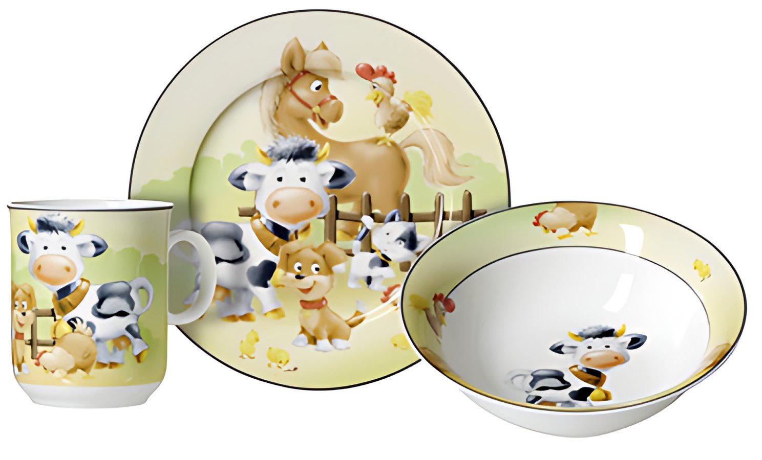 Ritzenhoff & Breker Vaisselle ANIMAUX DE LA FERME, 3 pièces