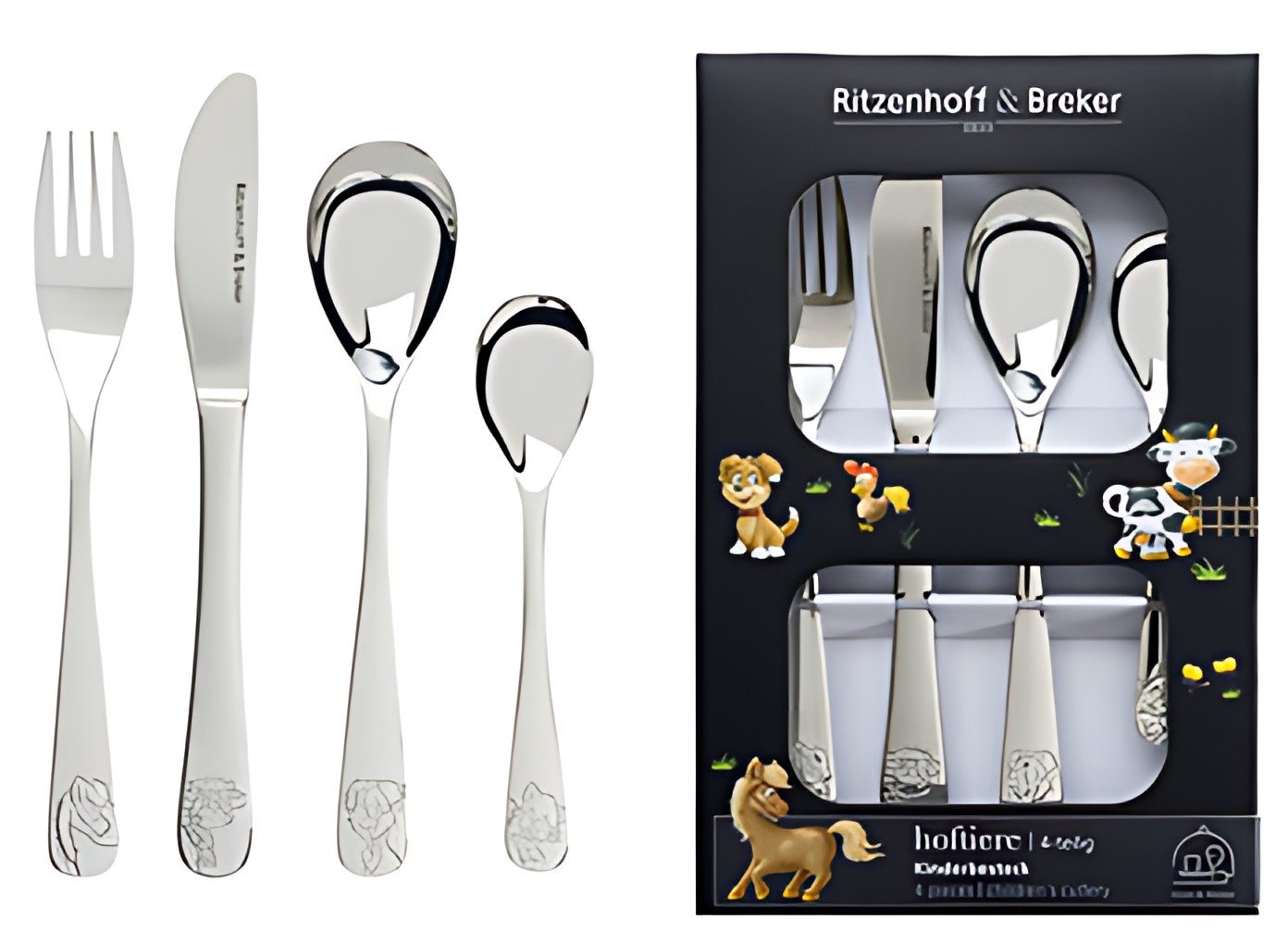 Ritzenhoff & Breker Couverts ANIMAUX DE LA FERME, 4 pièces