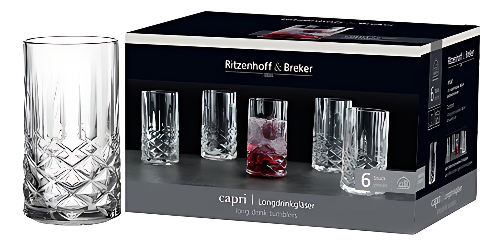 Ritzenhoff & Breker Verre à long drink CAPRI, 0,36 l