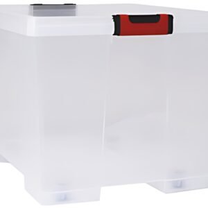 EDA Boîte de rangement CLiPSTOCK, 75 litres, avec roulettes
