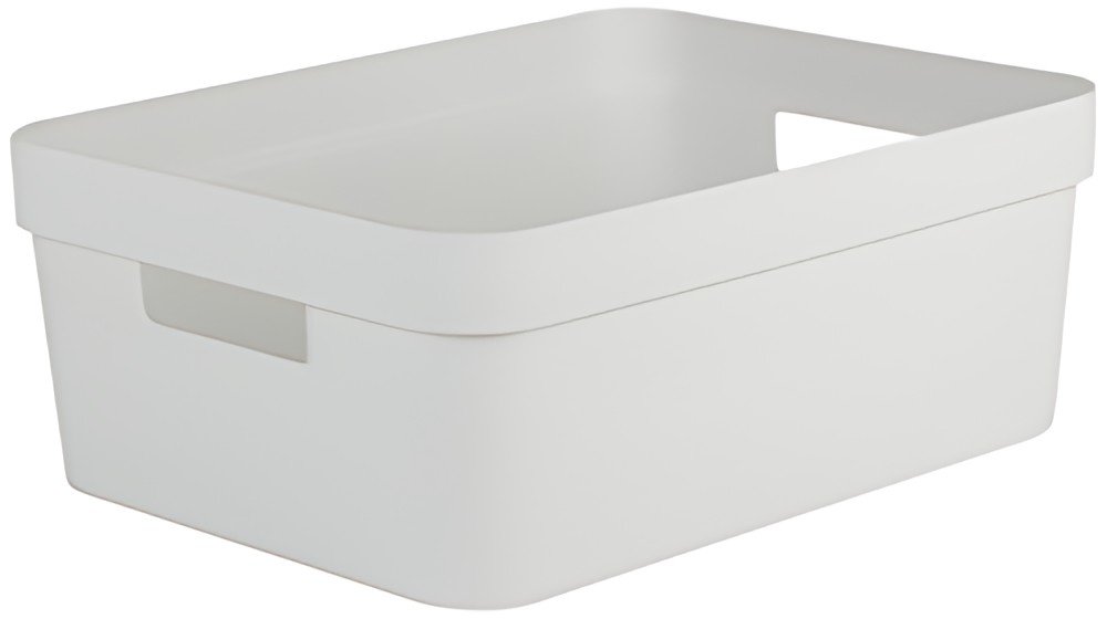 EDA Boîte de rangement STONE, 18 litres, PP, blanc