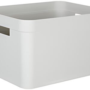 EDA Boîte de rangement STONE, 30 litres, PP, blanc