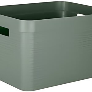 EDA Boîte de rangement STONE, 30 litres, PP, vert laurier