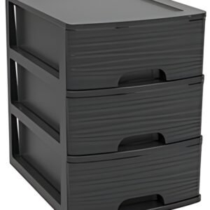 EDA Module de classement STONE, A5, 3 tiroirs, PP, noir