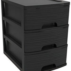 EDA Module de classement STONE, A4, 3 tiroirs, PP, noir