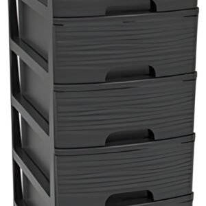 EDA Module de classement STONE, A4, 5 tiroirs, PP, noir