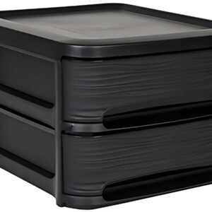 EDA Module de classement STONE, 2 tiroirs, PP, noir
