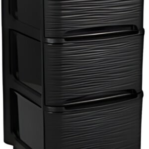EDA Module de classement STONE, 3 tiroirs, PP, noir