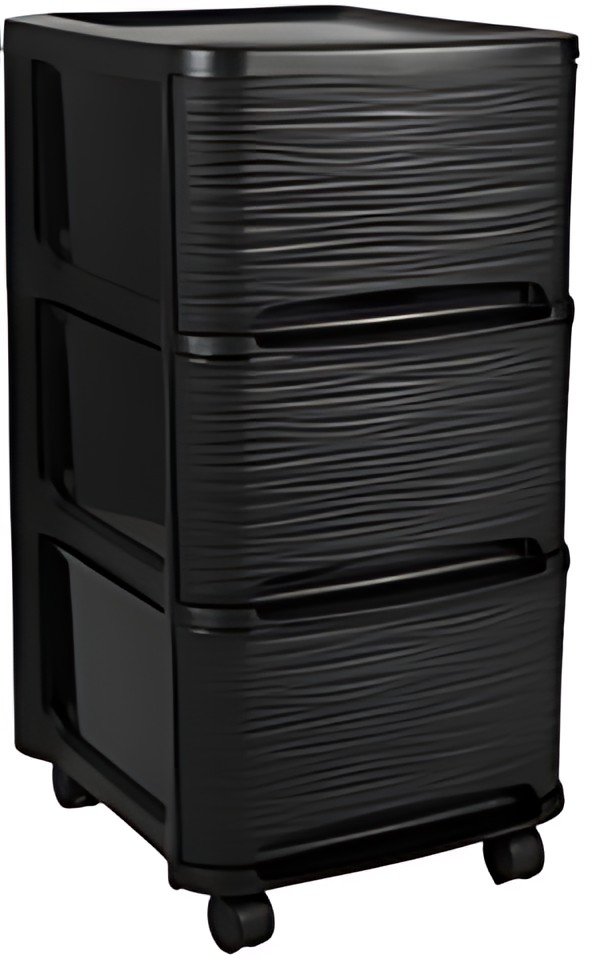 EDA Module de classement STONE, 3 tiroirs, PP, noir