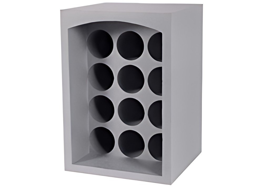 EDA Porte-bouteilles, pour 12 bouteilles, polystyrène, gris