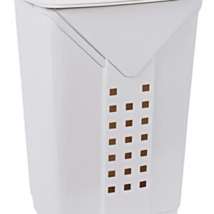 EDA Panier à linge PRIMA, avec couvercle, 60 L, blanc