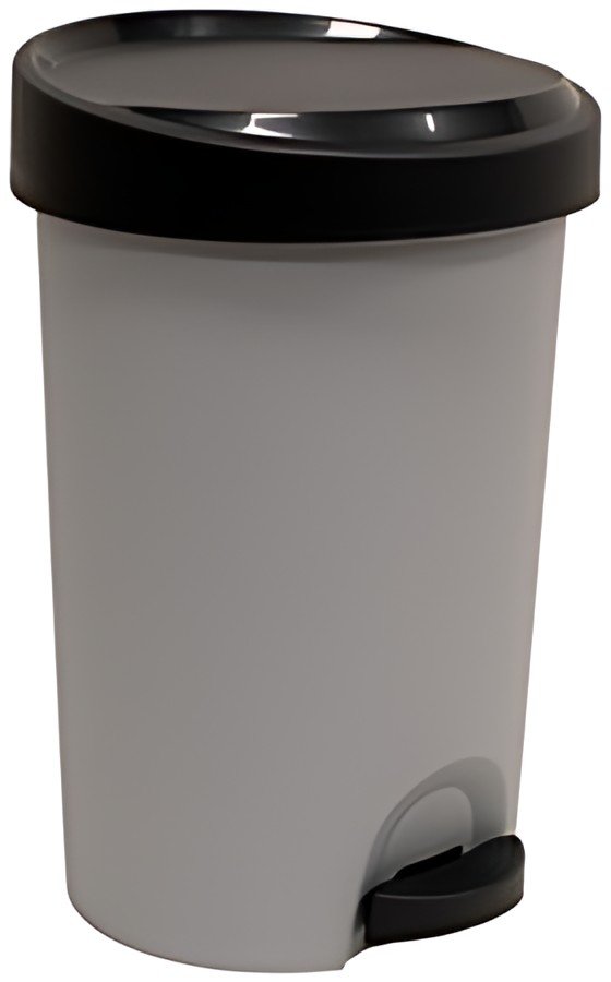 EDA Poubelle à pédale Stepy, 15 litres, PP, gris/anthracite