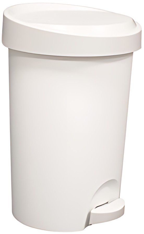 EDA Poubelle à pédale Stepy, 15 litres, PP, blanc