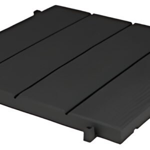 EDA Dalle de sol imitation bois, (L)384 mm, plastique, noir